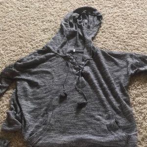 Grey sweater with hood